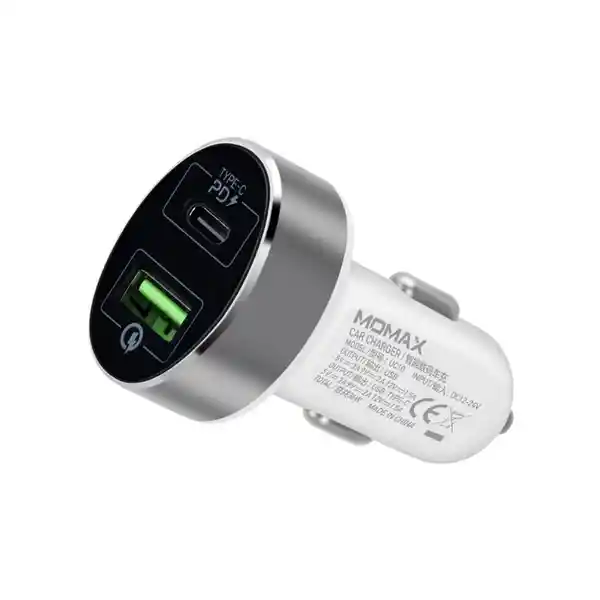 Momax Cargador de Coche Doble 30W Blanco