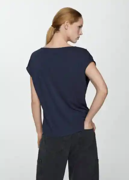 Camiseta Malbi Navy Talla M Mujer Mango