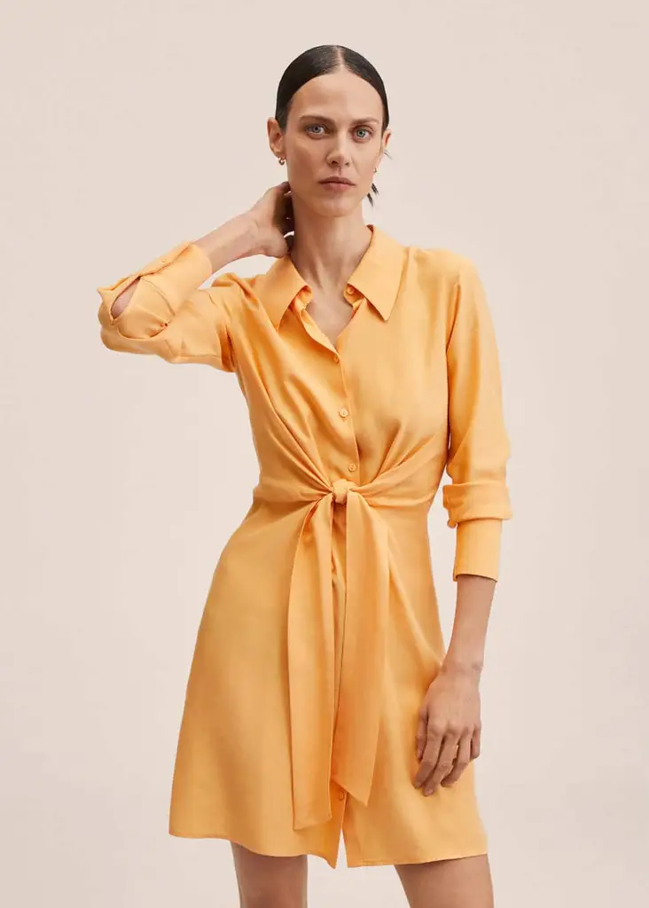 Vestido Nikita2 Naranja Talla S Mujer Mango