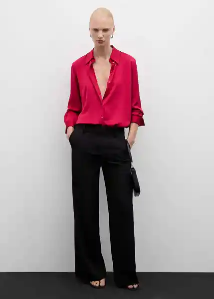 Camisa Ideale Fucsia Talla S Mujer Mango