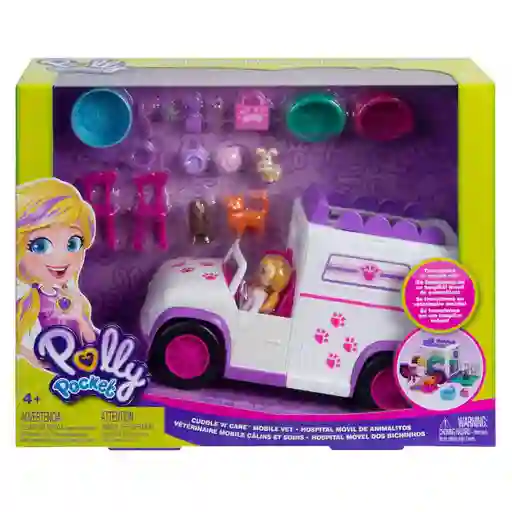 Polly Pocket Muñeca Hospital Móvil de Animalitos