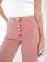 Pantalón De Tiro Alto Rosa Rosetón Medio Talla 4 Mujer Naf Naf