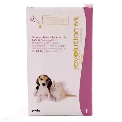 Revolution Desparasitante 6% Para Perros y Gatos 2.5 Kg 0.25 mL