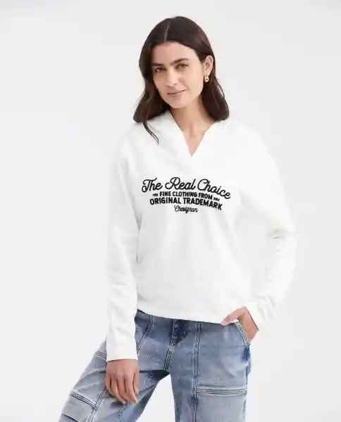 Camisa Longsleeve V Neck Top Crudo Pristino Claro L Chevignon