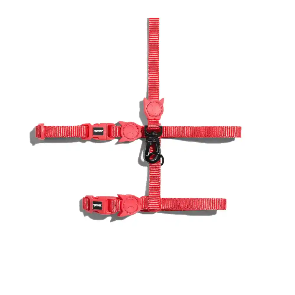 Zee.cat Neon Coral Harness & Leash