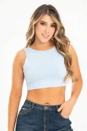Crop Top Khima Color Azul Claro Talla M Ragged