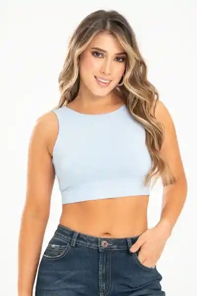 Crop Top Khima Color Azul Claro Talla M Ragged