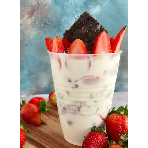 Fresas con Crema + Brownie