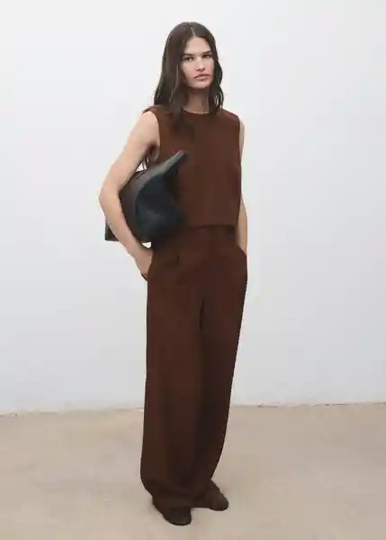 Top Adrian Marrón Talla M Mujer Mango
