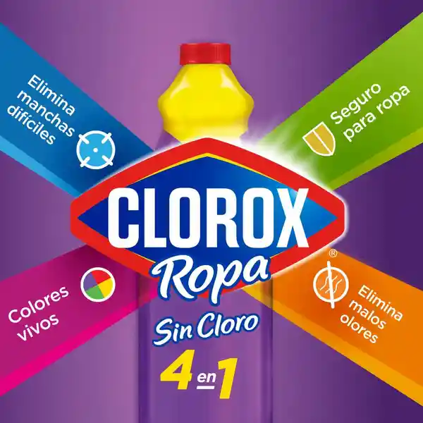 Quitamanchas Sin Cloro Clorox Ropa 4 en 1 de Color 3.8 L
