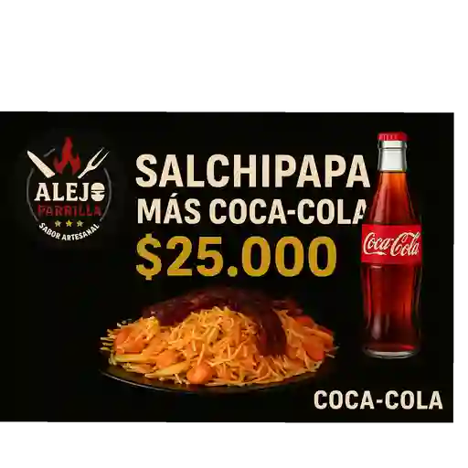 Salchipapa mas cocacola
