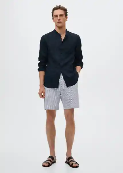 Bermudas Blank Navy Talla 38 Hombre Mango