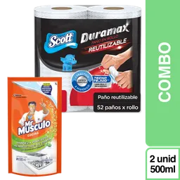Combo Duramax Toalla de Cocina + Mr. Músculo Quitagrasa 500 mL