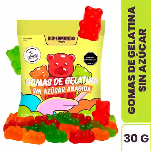 Goma de Gelatina Sin Azúcar Ositos Supermundo 15 g