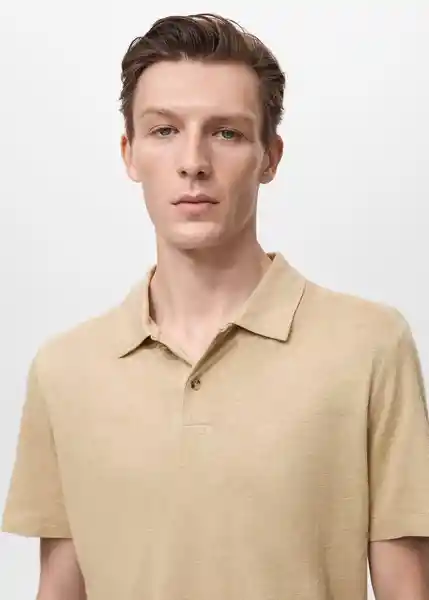 Camiseta Polo Amberes Beige Talla M Hombre Mango