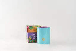 Iluminata Vela Vaso Azul Claro Gardenia Y Jazmín 91