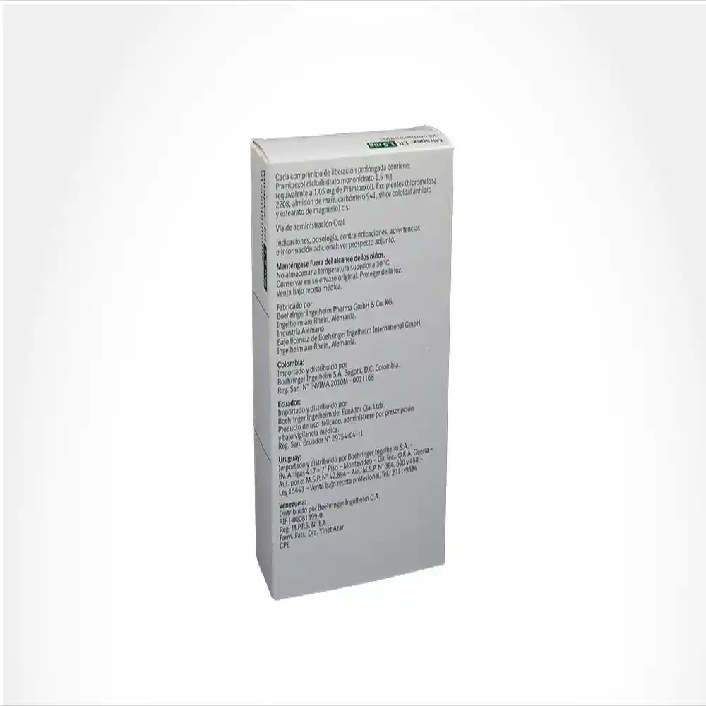 Mirapex ER (1.5 mg) Comprimidos de Liberación Prolongada