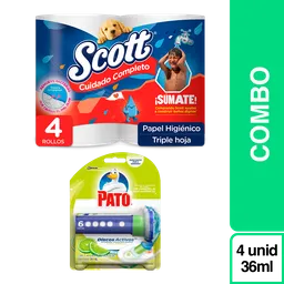 Combo Pato Discos activos + Scott Papel Higiénico Triple