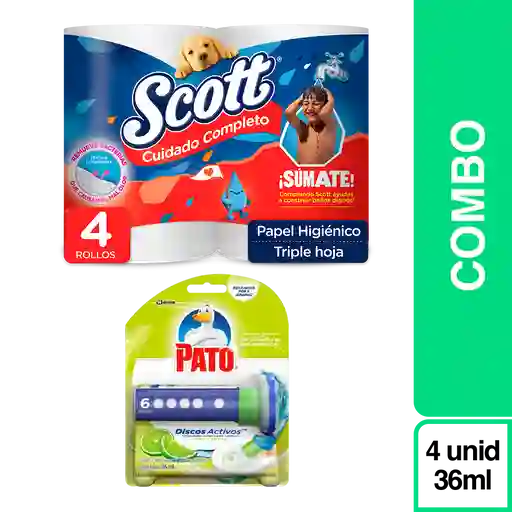 Combo Pato Discos activos + Scott Papel Higiénico Triple