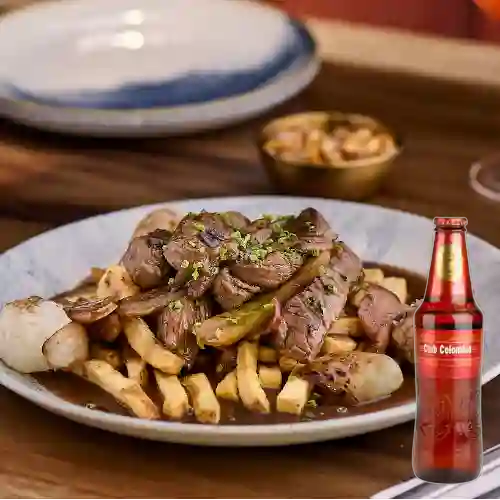 Combo Lomo Saltado + Cerveza Club Colombia Roja 330ml