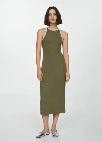 Vestido Tini Khaki Talla L Mujer Mango