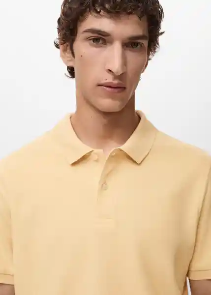 Camiseta Polo Rea Amarillo Talla M Hombre Mango