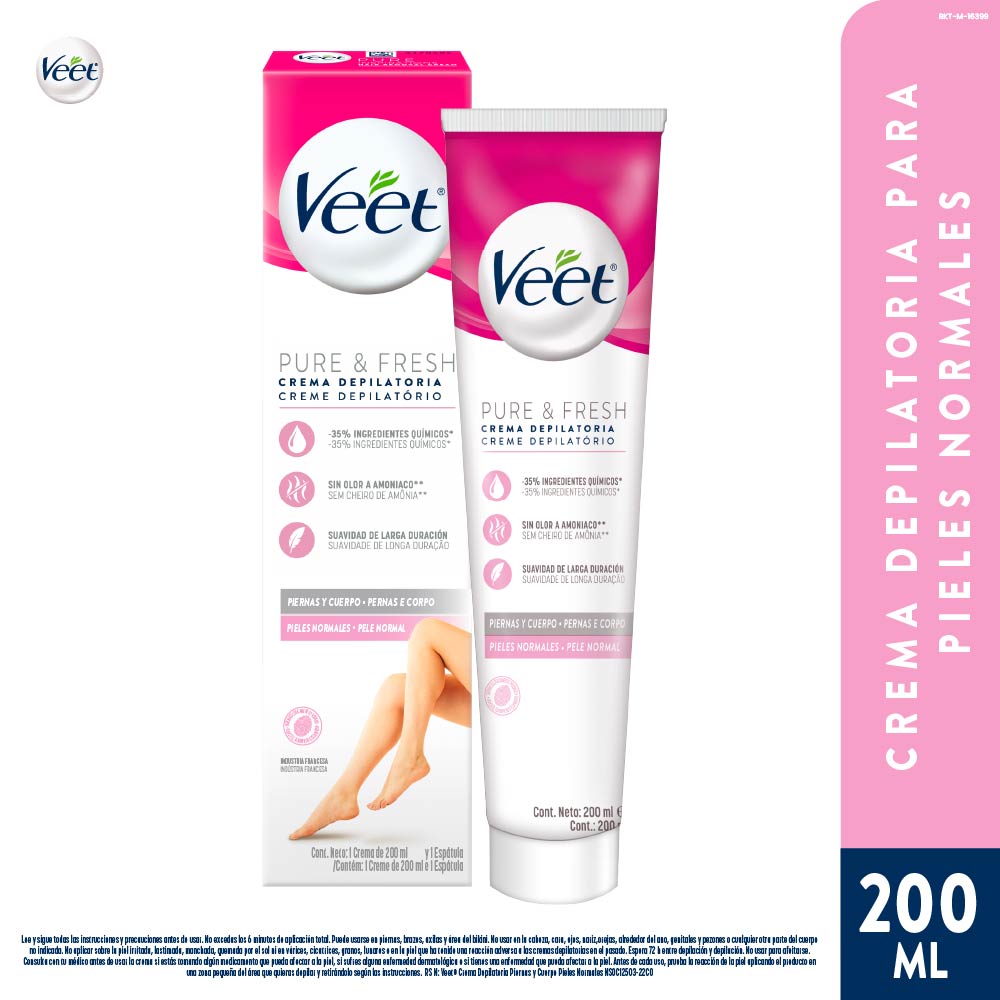 Crema Depilatoria Veet Pure & Fresh 200 ml