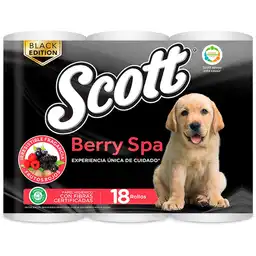 Papel Higiénico Scott Berry Spa Doble Hoja 18 Rollos