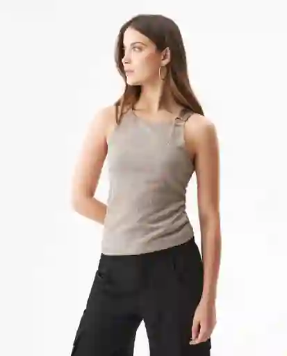 Camiseta Top Sleeveless Gris Industrial Medio Talla M Chevignon