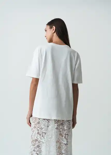 Camiseta Mujer Crudo Puro Claro Talla L 402G073 Naf Naf