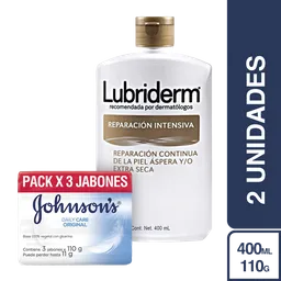 Combo Lubriderm Reparación Intensiva 400 mL + Jabón Original