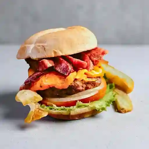 Hamburguesa Mixta Res y Chorizo