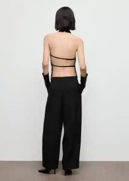 Top Emilia Negro Talla M Mujer Mango