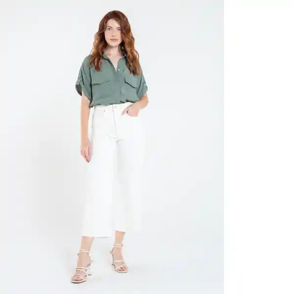  Camisa Hoambo Mujer Verde Agave Oscuro Talla M Naf-Naf 