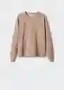 Buzo Sudadera Pique Taupe Talla S Mujer Mango