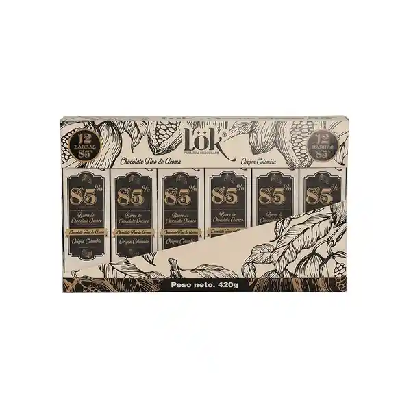 Lök Estuche Barra Chocolate Oscuro 85% Cacao