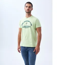 Camiseta Hombre Verde Talla M 842F002 Americanino