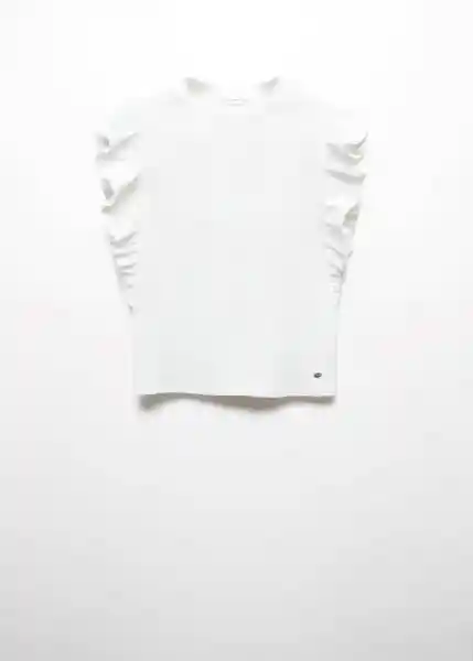 Camiseta Ruffle Offwhite Talla 22 Niñas Mango