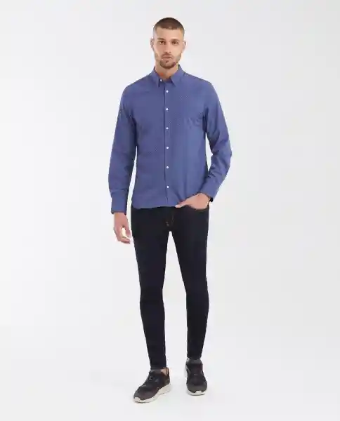 Camisa Premium Miniprint Azul Alferez Oscuro Talla M Chevignon