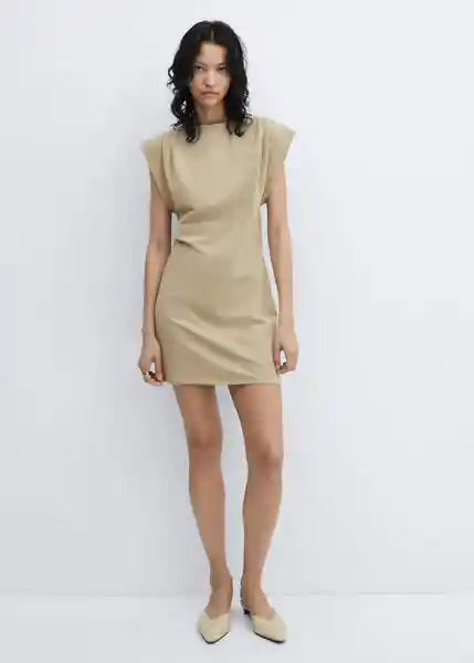 Vestido Dates Beige Talla XL Mujer Mango