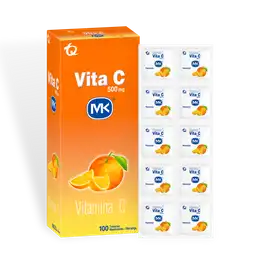 Vita C MK 500mg. Vitamina C Masticable naranja