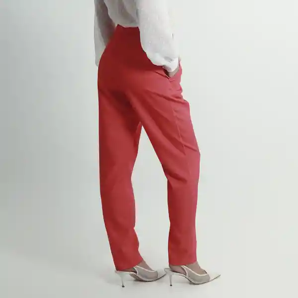 Pantalón Tiro Alto Bota Recta Rojo Talla 10 - 501941