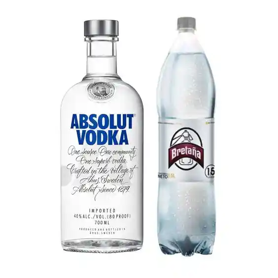 Vodka Absolut Regular 700 + Bretaña 1.5