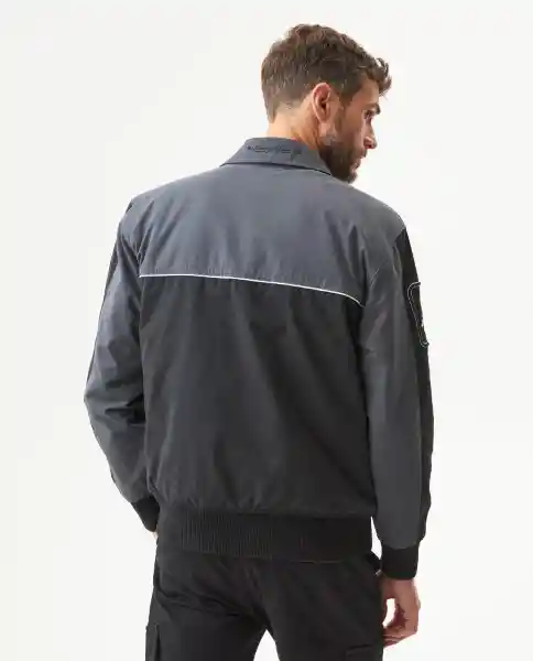 Chaqueta Racing Aviator Masculino Gris Galaxia Talla M Chevignon