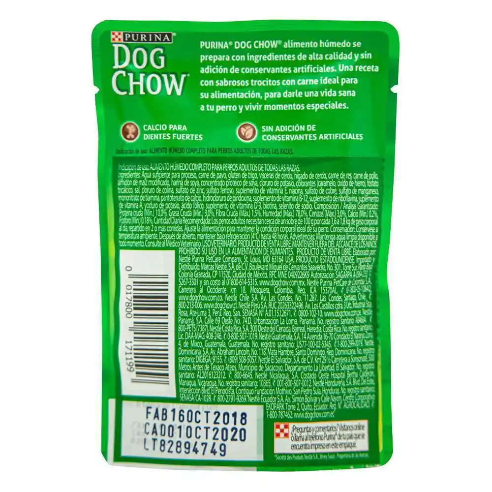 Dog Chow Alimento Húmedo con Carne para Perro