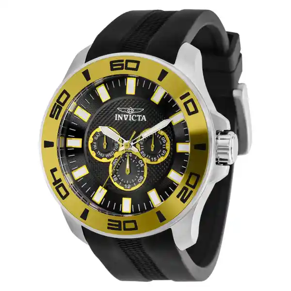 Invicta Reloj Silicona Pro Diver Negro y Oro Inv35744