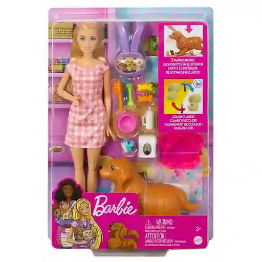 Barbie Muñeca Cachorros Recién Nacidos