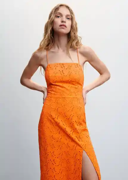 Vestido Mentha Naranja Talla S Mujer Mango