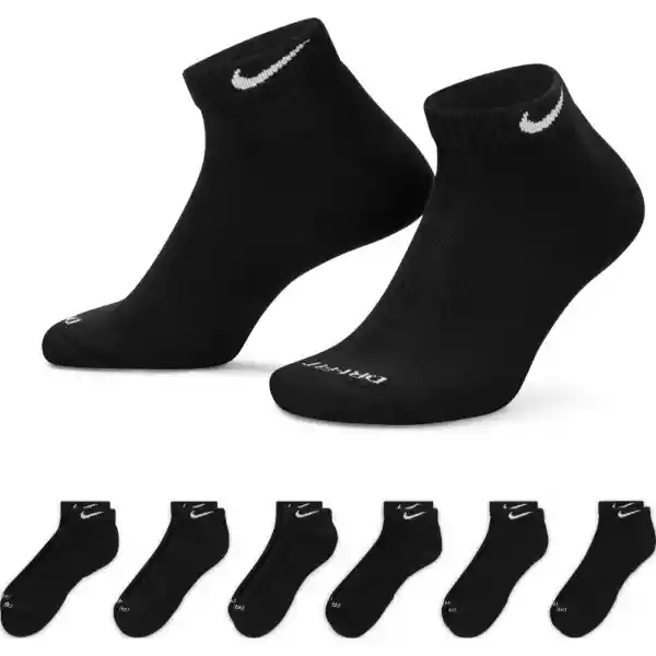 Nike Calcetines Everyday Plus Cush Low Para Hombre Negro Talla S