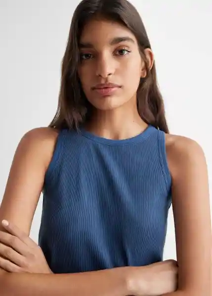 Top Mix Azul Noche Talla 20 Niñas Mango